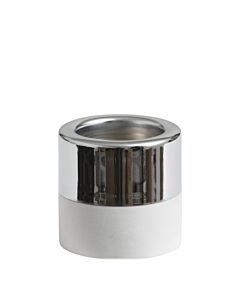 Yankee Candle White Wood & Metal Silver Tea Light Holder